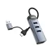 LDNIO DS-134UC USB-C hub with 4 USB 3.0 ports, braided cable and compact aluminum design for fast data transfer