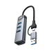LDNIO DS-134UC USB-C to USB hub with four high-speed ports, sturdy aluminum build and flexible braided cable