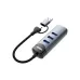 LDNIO DS-134UC USB-C hub angled view with 4 USB 3.0 ports, compact design and reliable high-speed data syncing