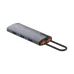 LDNIO DS-15U compact USB hub rear view with braided loop cable, 3 USB 3.0 ports and durable metallic finish