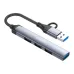 LDNIO DS-64U USB hub with braided cable, USB-A and Type-C adapter, compact multiport splitter for laptop and PC use