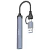 Portable LDNIO DS-64U USB splitter with Type-C and USB-A support, ideal for laptops, desktops and external devices