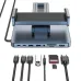 Top view of cables and ports arranged with the WiWU AH801 Tablet Stand 8 in 1 Type-C Hub.