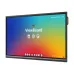 Front view of ViewSonic ViewBoard IFP7551 IFP displaying colorful gradient screen with app icons and date-time interface.
