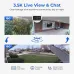 IMILAB EC6 Panorama WiFi Camera captures wide porch view with 344° pan and 3.5K live chat, mounted under roof edge.