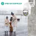 Side view of Lenovo X5T WiFi Camera in rainy weather, emphasizing IP66 waterproof durability for outdoor security.