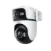 Front view of TP-Link Tapo C545D WiFi Camera showing dual-lens design with LED lights for advanced night vision.