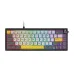 Top-down view of AJAZZ AK650 Keyboard with 60% layout and rainbow RGB backlight, ideal for compact gaming setups.