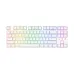 Top-down view of Durgod Cavalry 87w Keyboard with white base and rainbow RGB lighting across standard key layout.