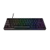 Top-down view of wired Durgod Hades Keyboard with RGB-lit black keycaps and compact layout including Fn1–Fn3 keys.