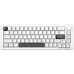 Top view of Furycube E68 Pro Keyboard with white-gray 75% layout and dark gray Escape, Enter, and Spacebar keys.