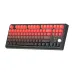 Magegee SKY87 mechanical keyboard with gradient red‑black keycaps, RGB lighting, and metallic volume