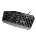 Angled view of the Meetion MT-C510 Wired Keyboard Mouse Combo keyboard highlighting its raised frame and RGB backlit full key layout.