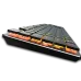 Side angled view of the Meetion MT-KB015 Left Handed Gaming Keyboard highlighting ergonomic tilt and illuminated key edges.