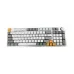 Top view of Mofii AK-96 Wired Mechanical Keyboard showing white and grey keys with orange accents