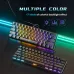 Angled view of the Zifriend BD61 Rainbow Backlit Swappable Mechanical Keyboard displaying its multicolor lighting effects.