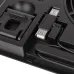 Angled front view of the Thermaltake Massive A23 Laptop Cooler supporting a laptop with airflow direction arrows.