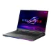 ASUS ROG Strix G16 G614PH Laptop open with vivid ROG Strix logo display, RGB keyboard, and numeric touchpad overlay.