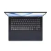 Top-down view of ASUS VivoBook 14 M1407KA laptop showing dark keyboard layout and large centered touchpad.