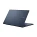 Rear angled view of Asus VivoBook 15 A1504VA Laptop with dark blue lid featuring VivoBook logo & minimalist geometric design.