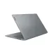 Rear-left angled view of Lenovo IdeaPad Slim 3 15ABR8 Laptop in matte gray finish with Lenovo logo and visible side ports.