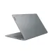 Rear-left view of Lenovo IdeaPad Slim 3 15AMN8 Laptop showing matte lid, vertical logo, and side ports.