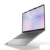 Angle view of a gray Lenovo IdeaPad Slim 5 laptop floating in mid-air.