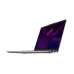 Angled view of Lenovo IdeaPad Slim 5 14IMH10 Laptop with slim silver design and vivid purple-blue swirl display.