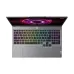 Top-down view of Lenovo LOQ 15AHP10 Laptop showing rainbow-lit keyboard and futuristic purple-pink display graphic.