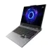 Lenovo LOQ-15IRX10 gaming laptop angled view with RGB keyboard and vivid circular graphic on display screen