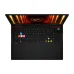 Top-down view of MSI Raider A18 HX A9WHG Laptop with multicolor RGB keys and SteelSeries branding.