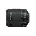Side profile of Canon EF-S 18-55mm f/3.5-5.6 IS STM lens displaying focal length markings, AF/MF switch, and stabilizer control