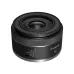 Angled perspective view of Canon RF 16mm f/2.8 STM ultra-wide prime lens showing front glass and control ring