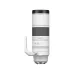 Side view of Canon RF 200-800mm f/6.3-9 IS USM lens displaying tripod mount foot, control switches, and lens function button