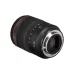 Rear angled perspective view of Canon RF 24-105mm f/4 L IS USM lens displaying metal lens mount and electronic contacts