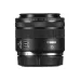 Side view of Canon RF 35mm f/1.8 Macro IS STM lens showing AF/MF switch and Stabilizer ON/OFF controls