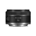 Side view of Canon RF 50mm f/1.8 STM lens showing Canon logo, 50 focal length marking, and Focus/Control switch