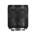 Side view of Canon RF 85mm f/2 Macro IS STM prime lens showing stabilizer switch, AF/MF switch, and focus limiter switch
