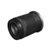 Angled view of compact Canon RF-S 18-150mm f/3.5-6.3 IS STM zoom lens showing front glass element and control ring