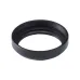 Perspective view of black circular metal lens hood for Fujifilm Fujinon XF 35mm f/2 R WR prime lens
