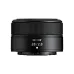 Front profile view of compact Nikon NIKKOR Z 28mm f/2.8 prime lens standing vertically displaying model markings