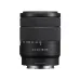 Side view of Sony E 18-135mm f/3.5-5.6 OSS zoom lens displaying focal length scale and Optical SteadyShot text