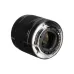 Rear perspective view of Sony E 50mm f/1.8 OSS prime lens displaying metal E-mount ring and contact pins