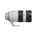 Side view of Sony FE 100-400mm f/4.5-5.6 GM OSS lens displaying G Master logo and zoom smoothness ring (Smooth/Tight)
