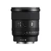 Side view of Sony FE 20mm f/1.8 G lens displaying aperture ring, focus hold button, AF/MF switch, and G logo