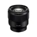 Front angled view of Sony FE 85mm f/1.8 lens showing wide front glass element and wide focus ring