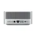 back view with visible output ports of mac studio, with apple logo in the mi