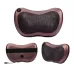 Front, back, and side views of Car & Home Massage Pillow with ergonomic mesh design, strap, and power cord attached.