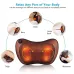 Feature view of Car & Home Massage Pillow showing glowing nodes with insets for neck, back, thigh, and abdomen use.