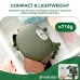 Close-up top view of the compact, lightweight green VRTP-666 Shoulder and Neck Massager next to a smartphone.